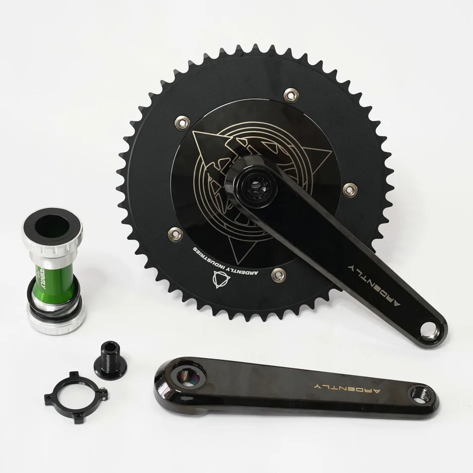 

Ardently Hollowtech Crankset, Fixie Cranks, Single Speed Fixed Gear Bike, Track Bicycle Chainwheel, 51T, 170mm, 144BCD