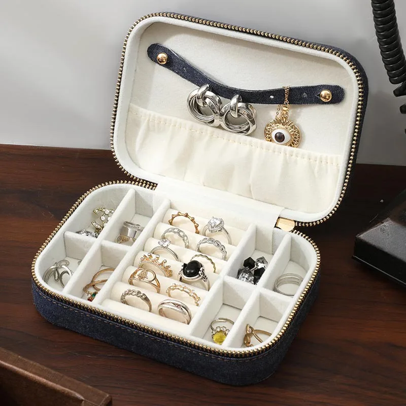 جديد مجوهرات حقيبة التخزين حلقة قلادة أقراط أقراط صندوق مجوهرات المحمولة الغبار واقية ومضادة للأكسدة صندوق مجوهرات
