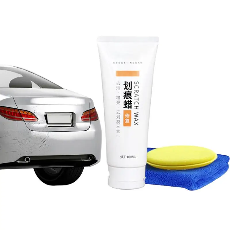 

Car Wax Polish Scratch Remover ScratchRemover Compound Polish For Vehicles 100ml Rubbing Compound For Cars With Cloth And Sponge