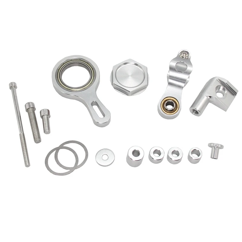 Kit staffa di supporto staffa di montaggio ammortizzatore sterzo per YAMAHA YZF R1 2002-2017 YZF R6 2006-2020 argento