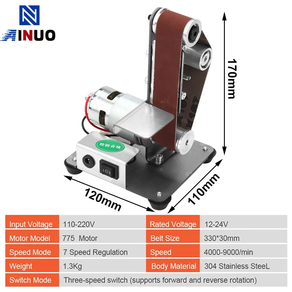 Mini Multifunctional Electric Power Belt Sander DIY Polioshing Machine Knife Edge Sharoener Tool Workshop Sanding Machine