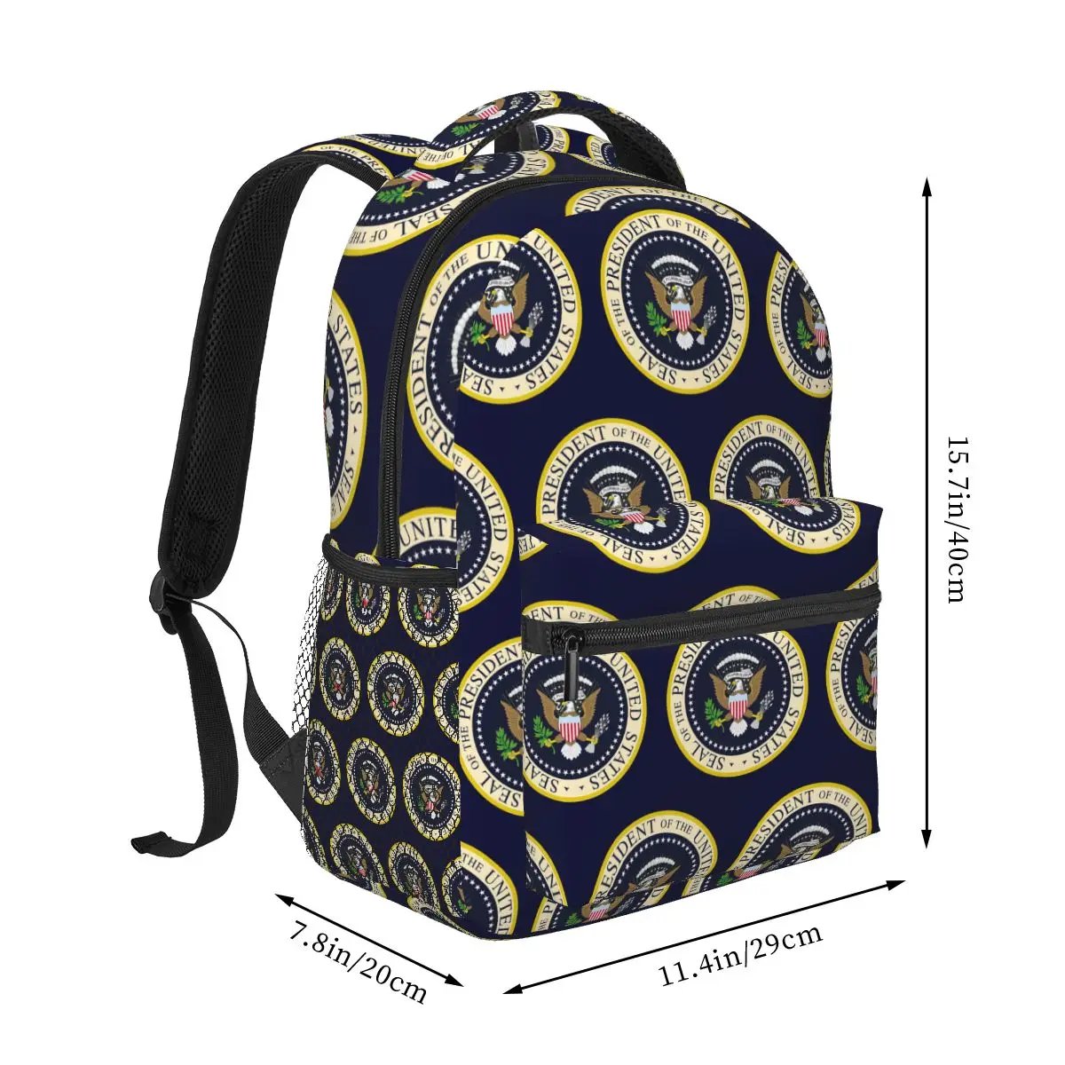 ختم رئيس الولايات المتحدة الأمريكية الولايات المتحدة الأمريكية على ظهره رائجة البيع Daypack سعة كبيرة حقيبة الكتب للأطفال حقائب الكتف