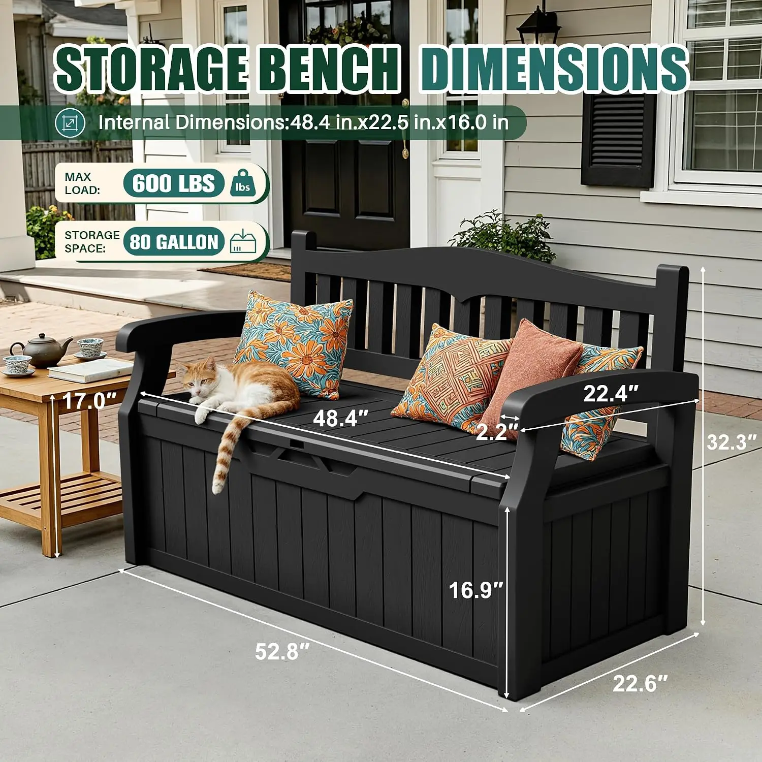 Outdoor Benches for Patio Furniture, Garden Decor and Outdoor Seating for Cushions, Garden Tools and Pool Supplies