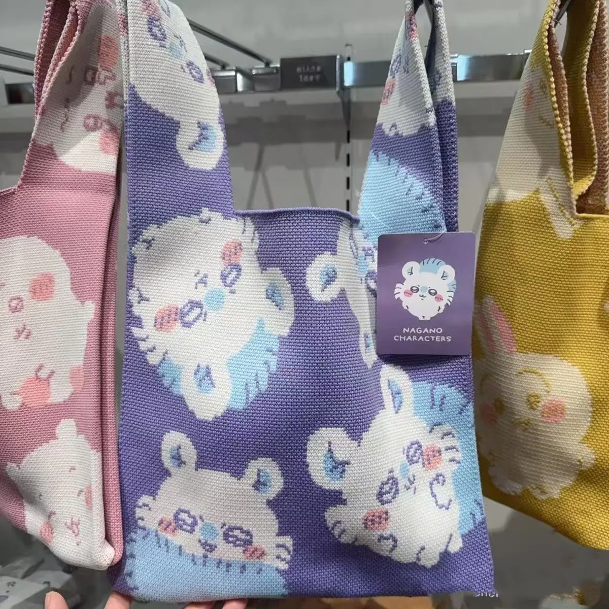 

Chiikawa Usagi Knitting Bag Small Handbag Female Student Lunch Box Simple Tote Office Worker Lunch Bag Shopping Bag