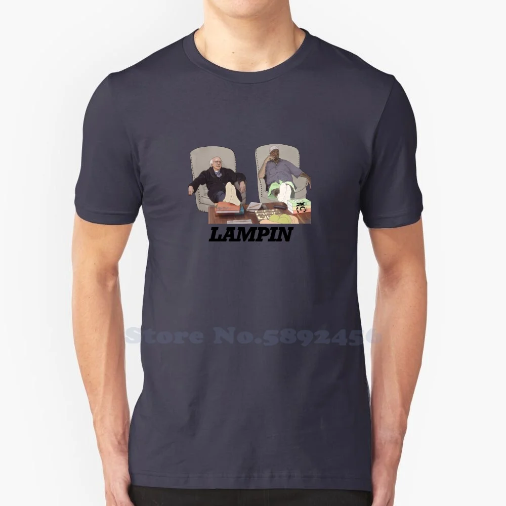 Lampin 100% Pure Cotton T-Shirt Larry David Leon Black Couch Chilling Lamping Resting Tv Curb Your Enthusiasm