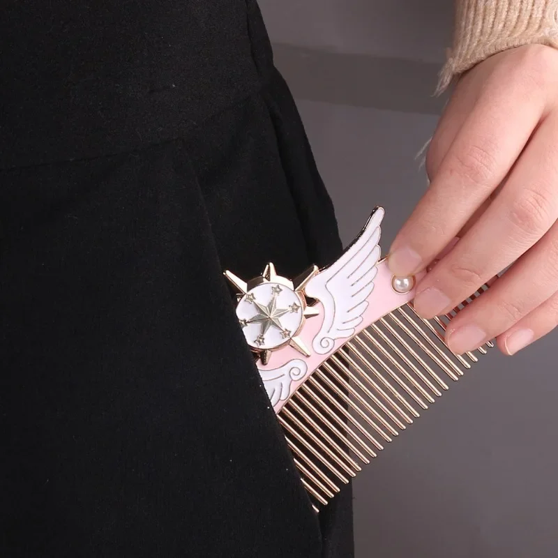 Hot Sales Anime Hairdressing Comb Sailor Moon Cosplay Props Cardcaptor Sakura Pink Woman Cartoon Metal Pettine Originality Gift view 4