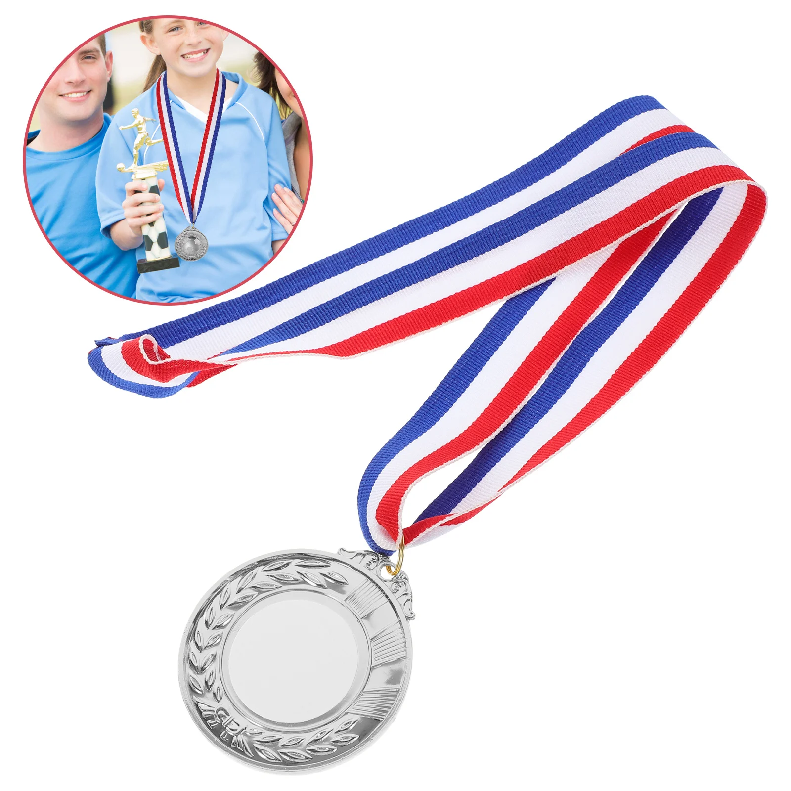 

Blank Medal for Awards DIY Customizable Metal Trophy Competition Party Game Prize Kids Encouragement Decorative Medal