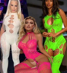 Sleepwear women sexy lingerie Babydoll BODYSUIT Mesh Floral BodyStocking Intimate Catsuit wedding night product erotic plus size