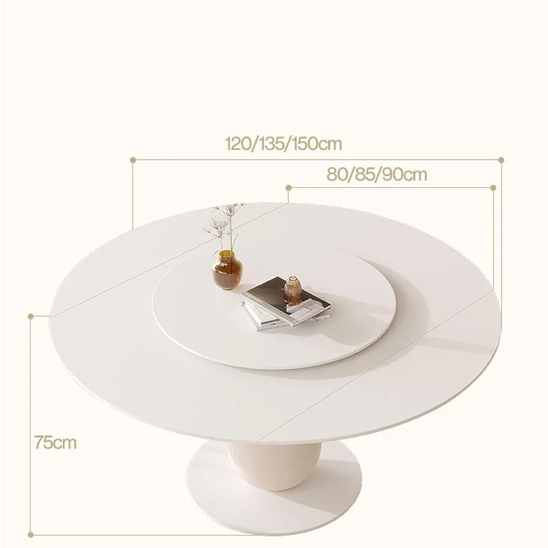 Wooden Round Dining Table Coffee Set Marble Center Dining Tables Poker Modern Kitchen Turntable Esstische Home Furniture WSW35XP