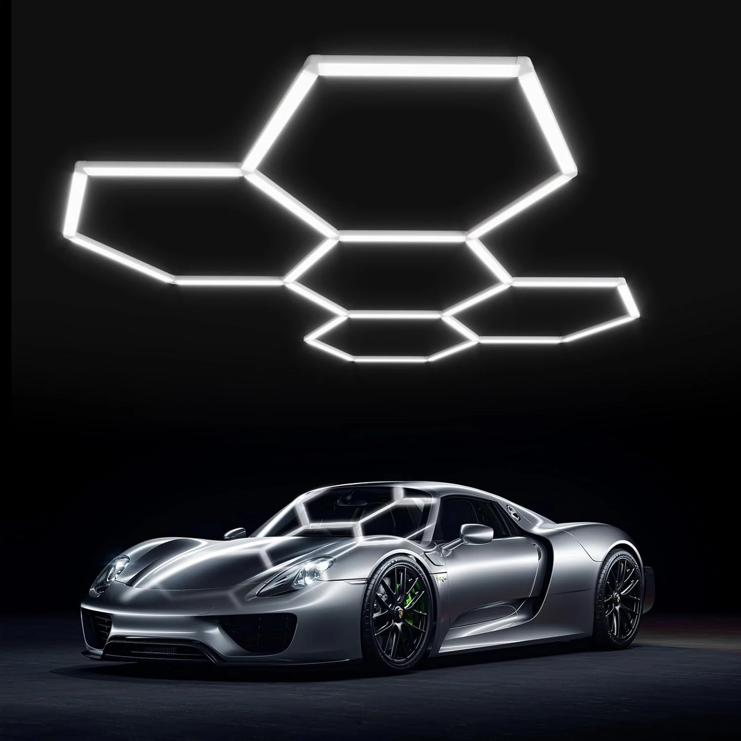 5 loch Barbershop Friseursalon Led-deckenleuchte Sechseck Garage Licht 220 V Waben Led Rohr Beleuchtung Für Auto Detaillierung werkstatt