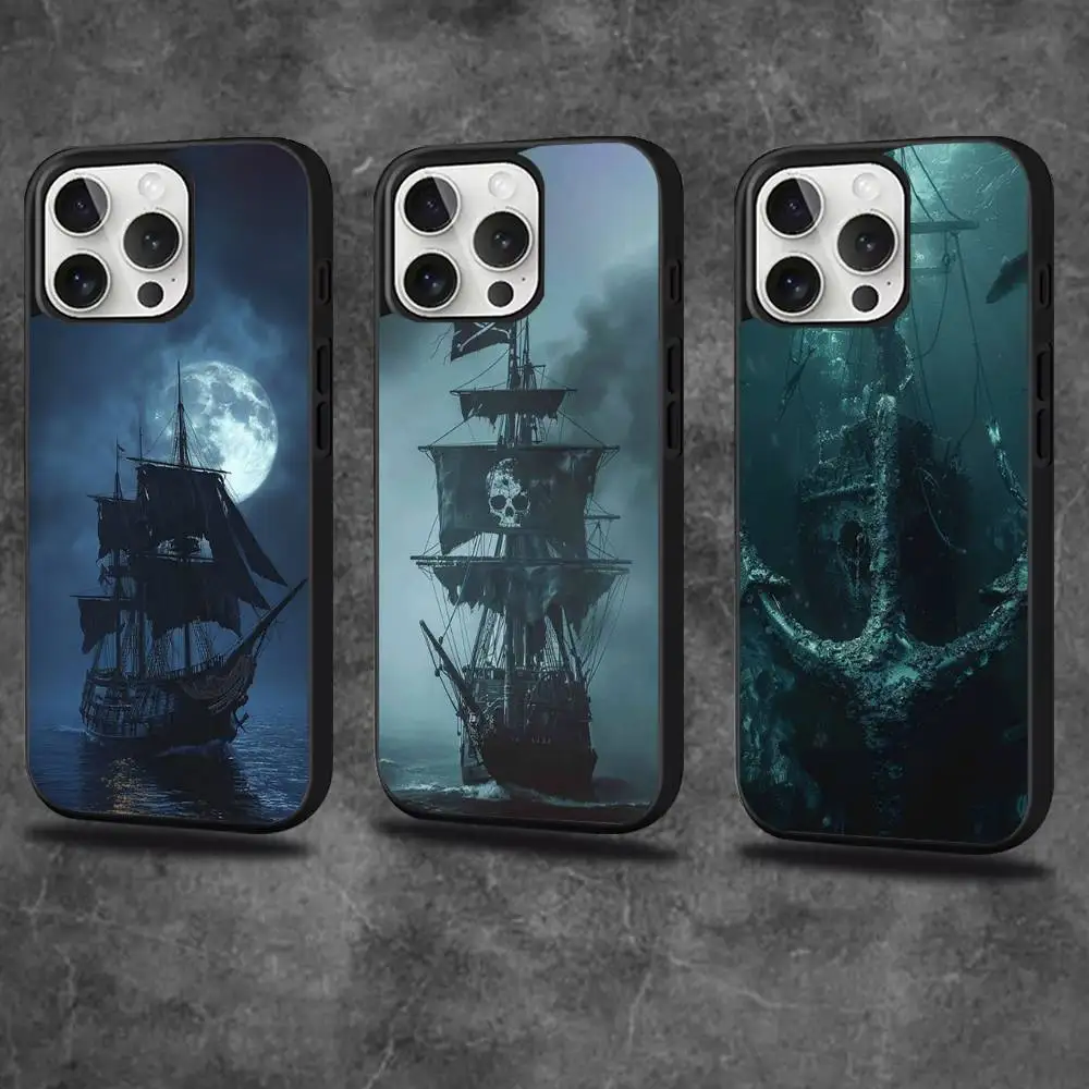 

Pirate Ship Phone Case For iPhone 16,15,14,13,12,11,Pro,Max,Plus,Mini,SE4,E Magnetic Magsafe Wireless Charging