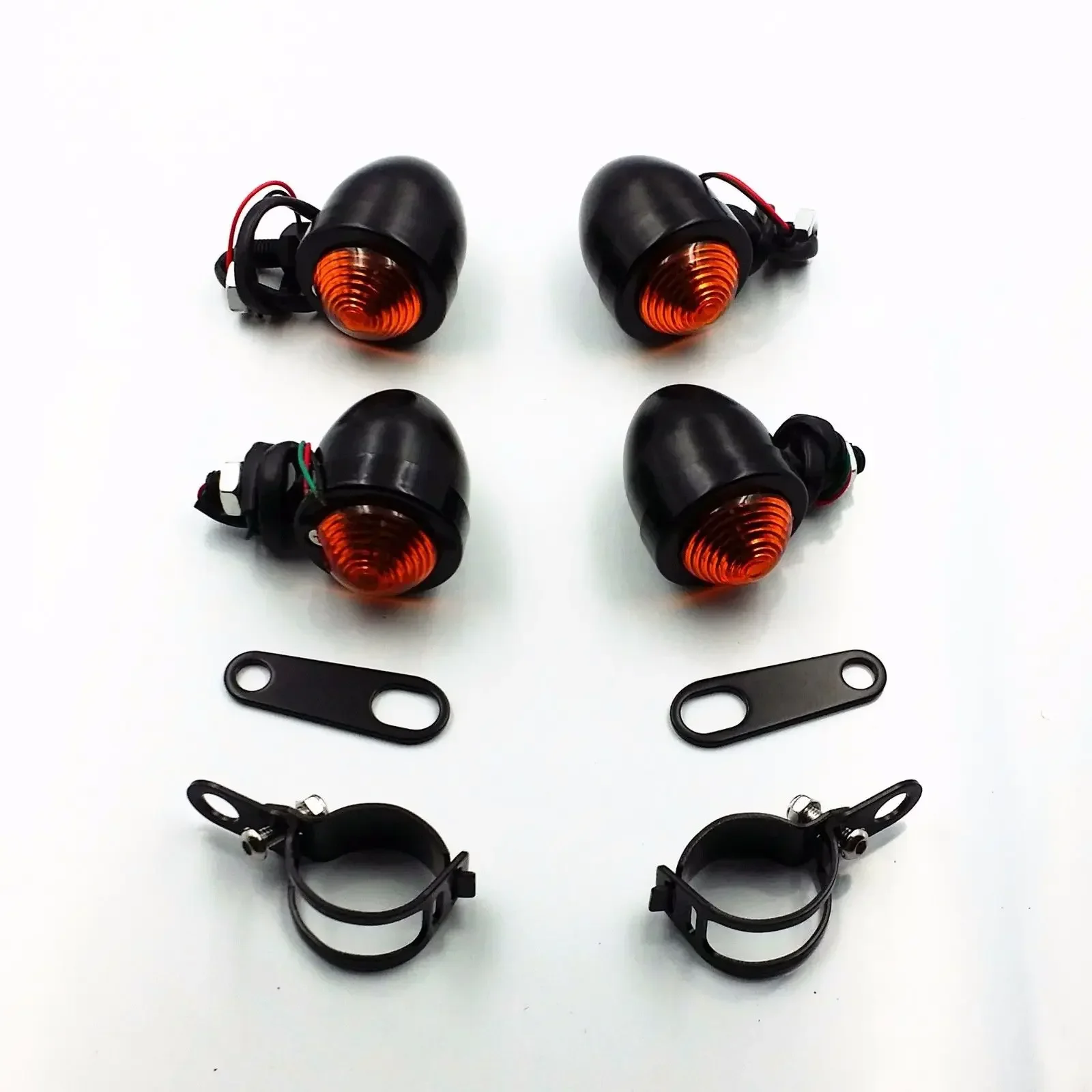 Motorcycle Turn Signal Running Light Fork Clamp Shock Bracket Cafe Vintage Old School CB