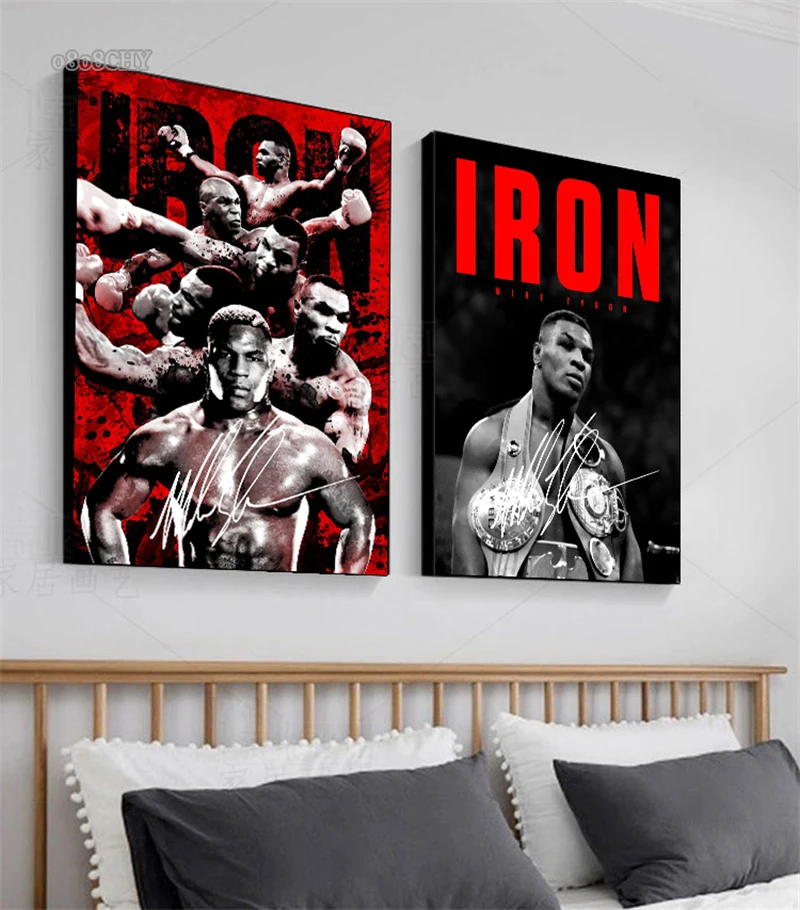 Boxing Legends Poster Boxer Mike Tyson ,Pacquiao Pacman Graffiti Art Canvas Painting Abstract Portrait Wall Art Mural Home Decor