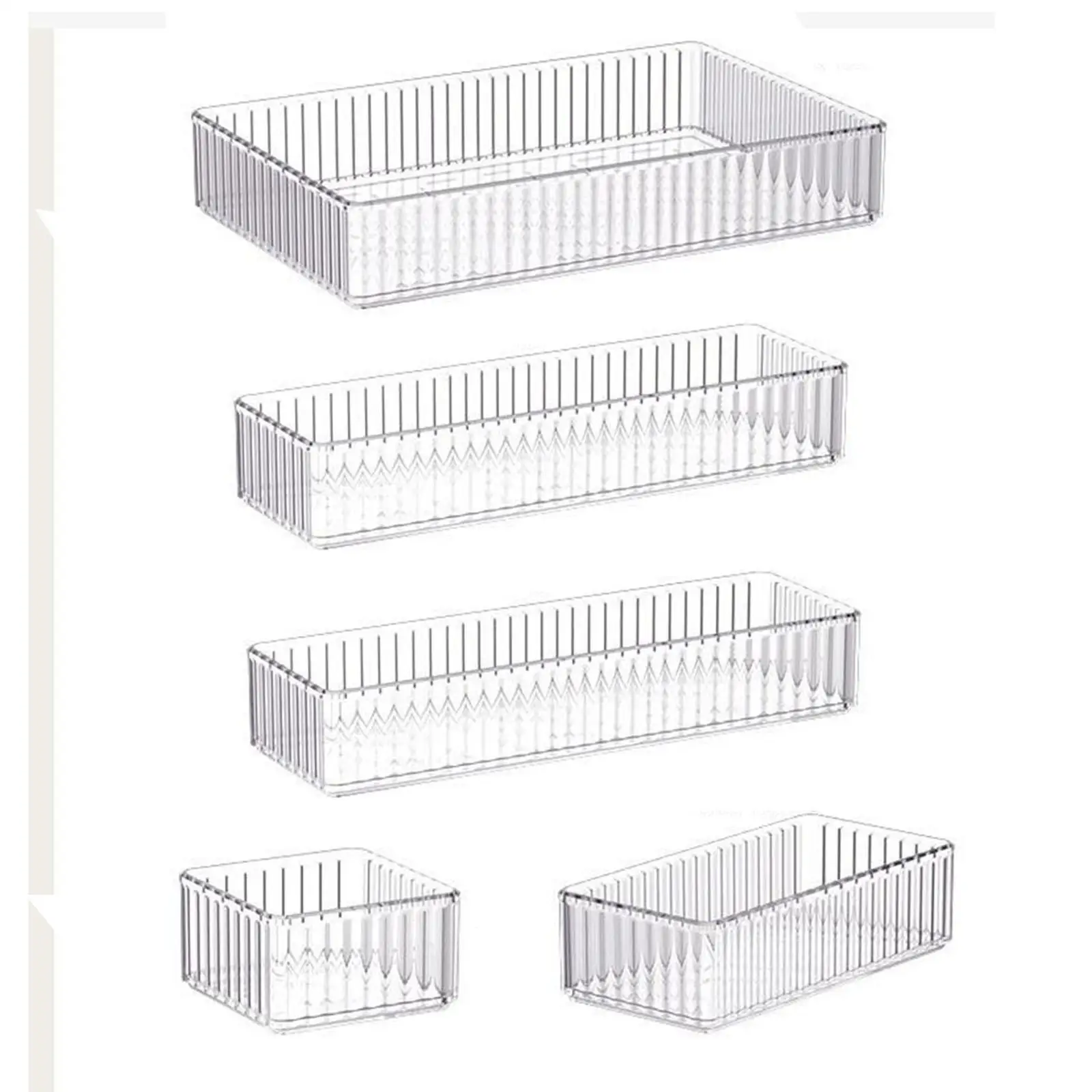 Makeup Organizer Caddy Acrylic Container Stackable Transparent Desktop Storage Box for Home Countertop Stationeries Sundries