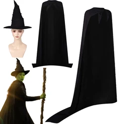 Wicked Witch Elphaba Cosplay Fantasia Costume Disguise for Women Black Cloak Hat Witch Adult Halloween Carnival Roleplay Suit