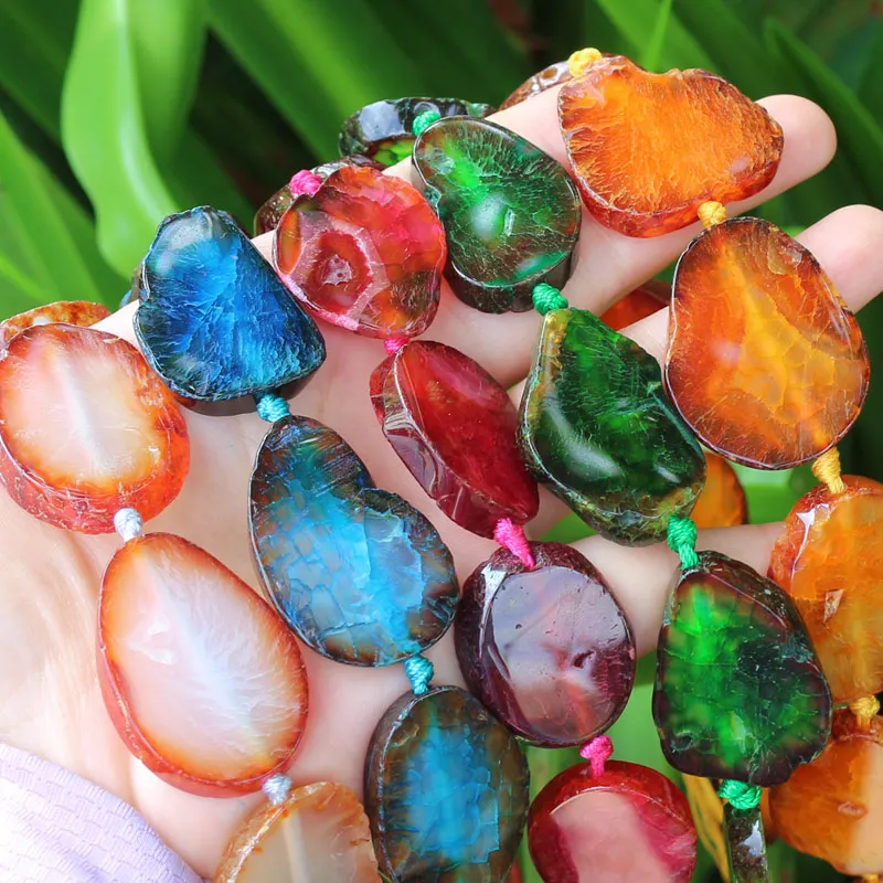 20-35mm Natural Agate Multicolor Loose Beads 16inch , For DIY Jewelry Making !