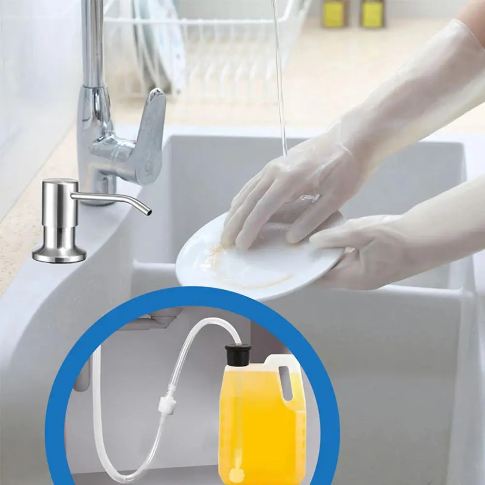 Self-Priming Sink Soap Dispenser No-spill Water Pump Liquid Soap Dispenser 1.2meter Countertop Soap Pump for Kitchen Supplies