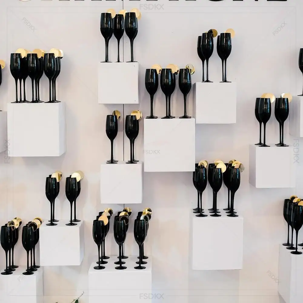 

FSDKX New Designed Acrylic Champagne Rack Wedding High Quality Wine Rack Bar Display Wall for Sale