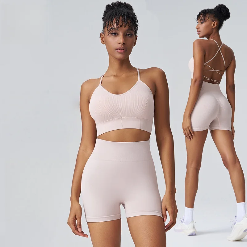 

1PCS Women Overall Tracksuit Yoga Colors Set Gym Wear Sexy Bra Sport Anti Short Workout Sportswear Runing Gym Wear Athletic Suit