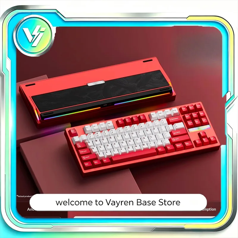 WEIKAV for NUT87 Tri Mode Aluminum Mechanical Keyboard Dual 8K Gasket Mount 10000mAh TKL Keyboard for PC E-Sports Gaming Setup