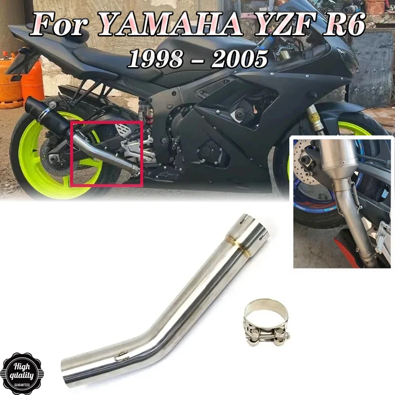 

For YAMAHA YZF R6 YZF-R6 1998 - 2005 Motorcycle Exhaust Escape Modified Middle link pipe Connecting 51mm Moto Muffler Tube