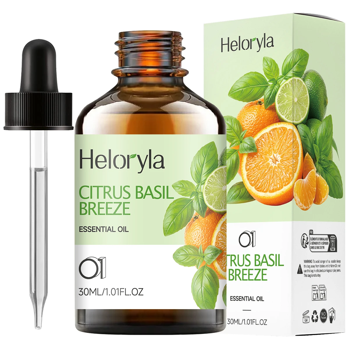 Citrus Basil Fragrance Oil—tropical aroma, deeply hydrating and moisturizing, nourishes the skin, multi-purpose fragrance.