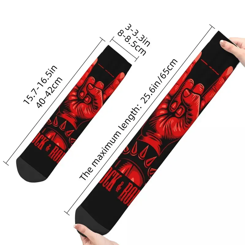 Y2K Hand In N Sign calcetines divertidos para hombre, Vintage Rock And Roll Music Harajuku, Casual Crew Sock, Gift Pattern Printed