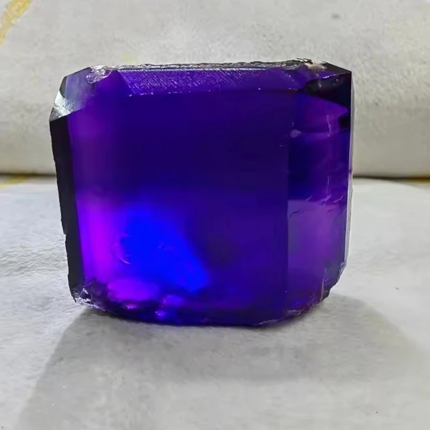 

wholesale artificial amethyst crystal gemstone raw material piezoelectric synthetic crystal block bright color