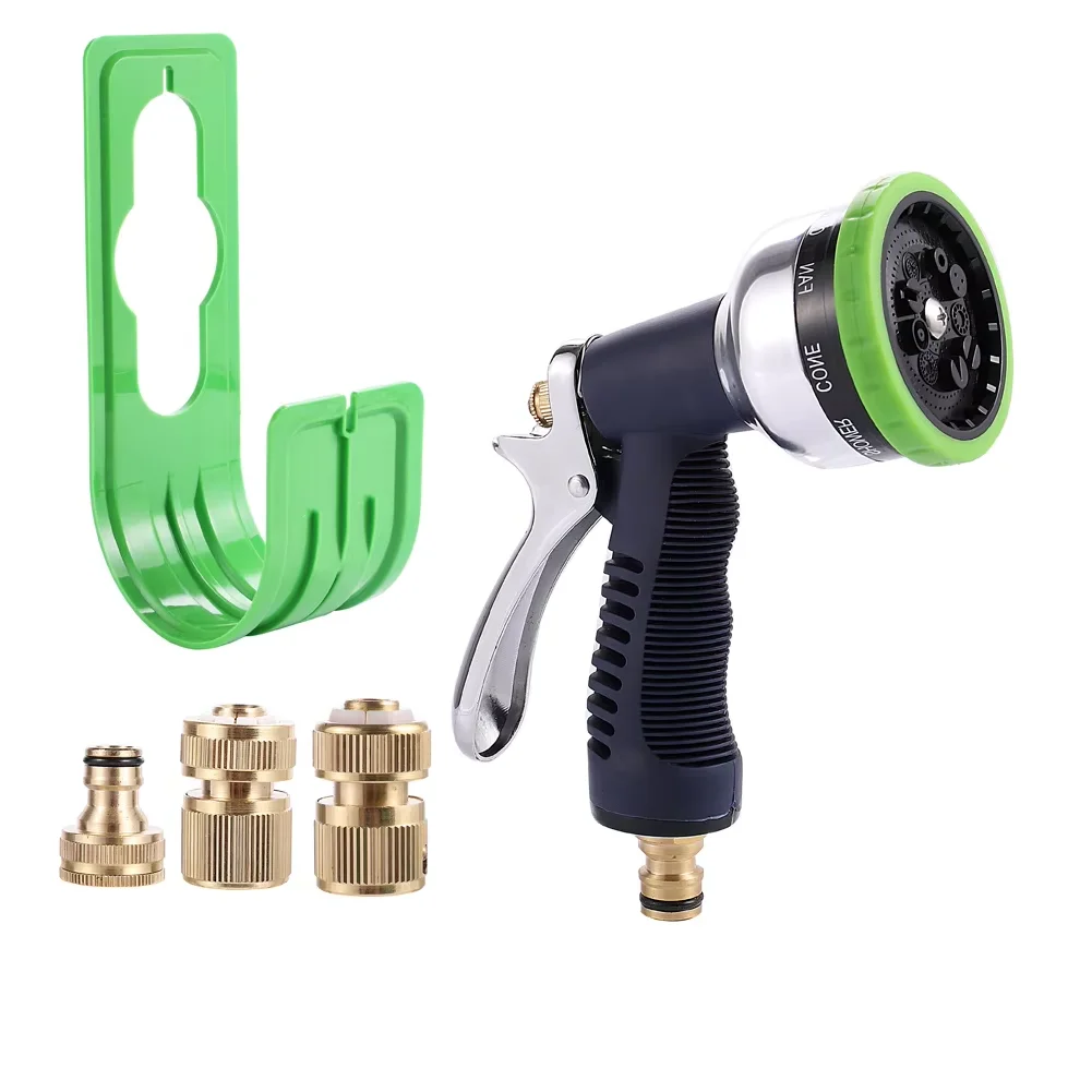 9 Pattern Water Gun Kit Adjustable High Pressure Spray Gun Garden Lawn Flower Bed Irrigation Watering Lances Car Washing Tool