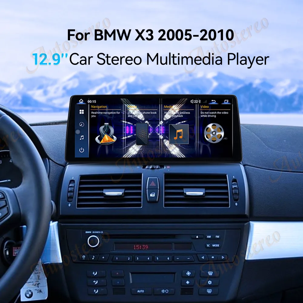 Android 13カーラジオ,マルチメディアプレーヤー,GPSナビゲーション,bmw x3 e83 12.9-2005,ウルトラデュアルbtカープレイ,2009