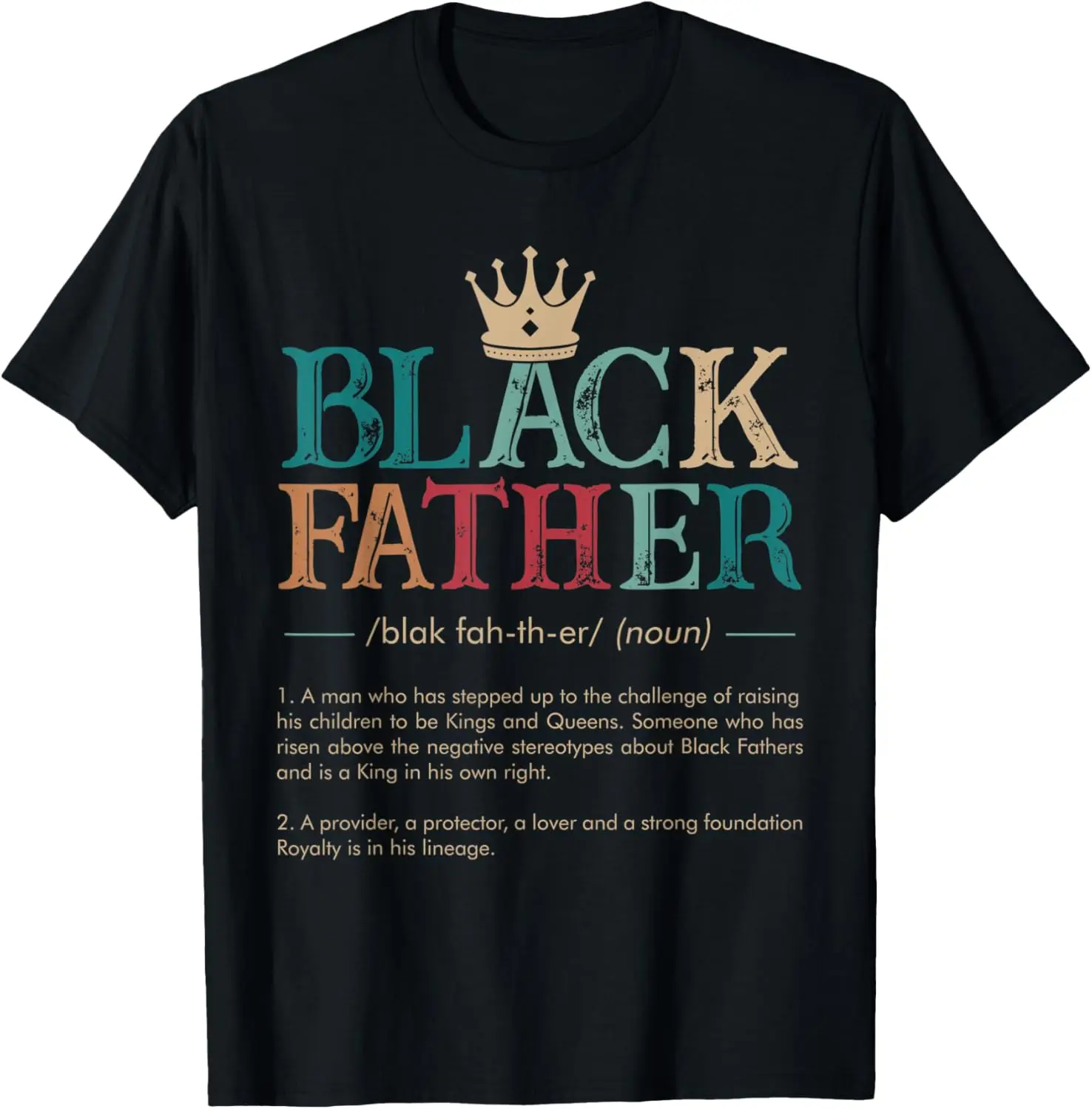 

Mens Definition Black King African American Fathers Day T-Shirt