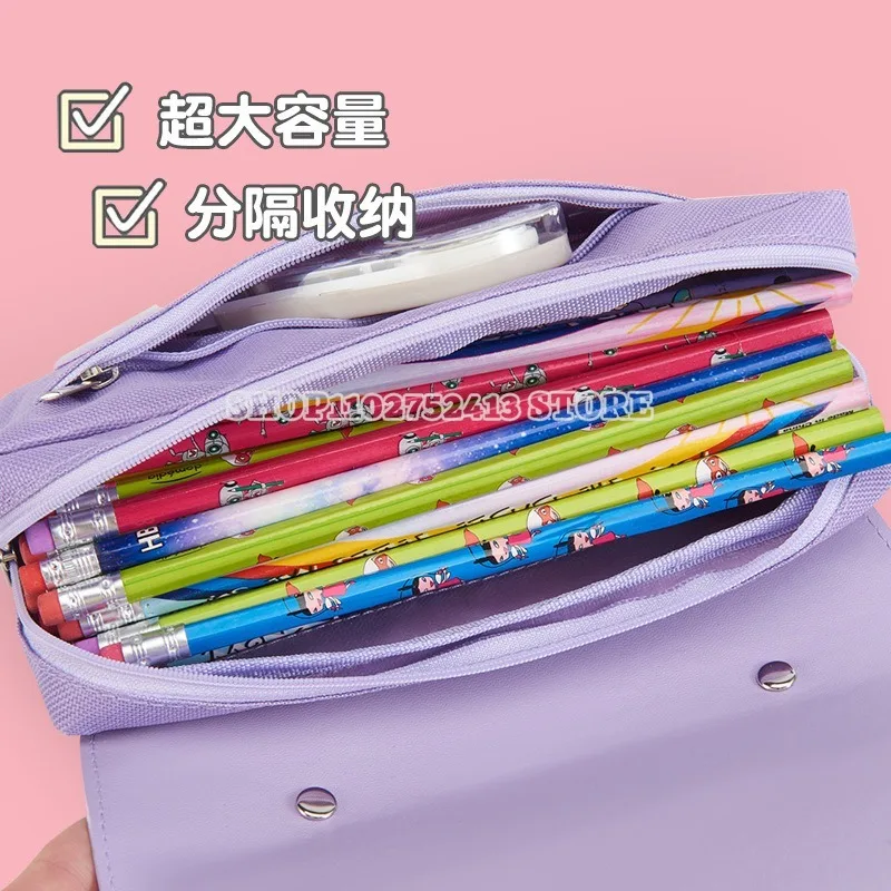 Gabby Dollhouse Pencil Case Creative Double Layer Large Capacity Handy Pencil Bags Cute Cartoon Anime Girls Stationery Box Gift