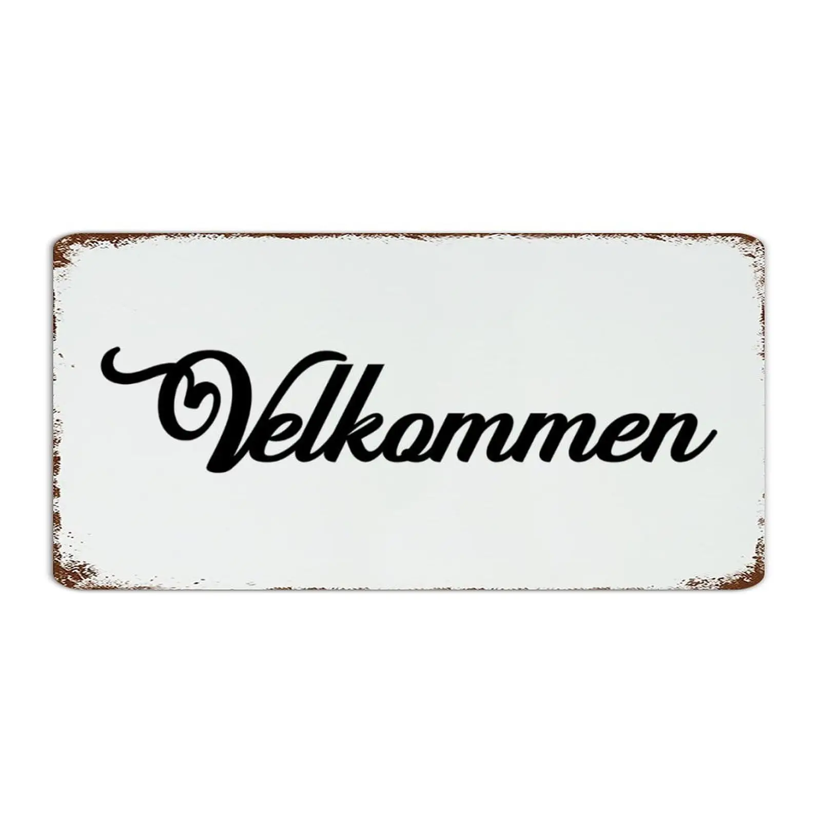 Autravelco Velkommen 6x12 Inch Metal Sign Fashion Chic Garden House Kitchen Home Décor Metal Plaque Garage Signs for Terrace