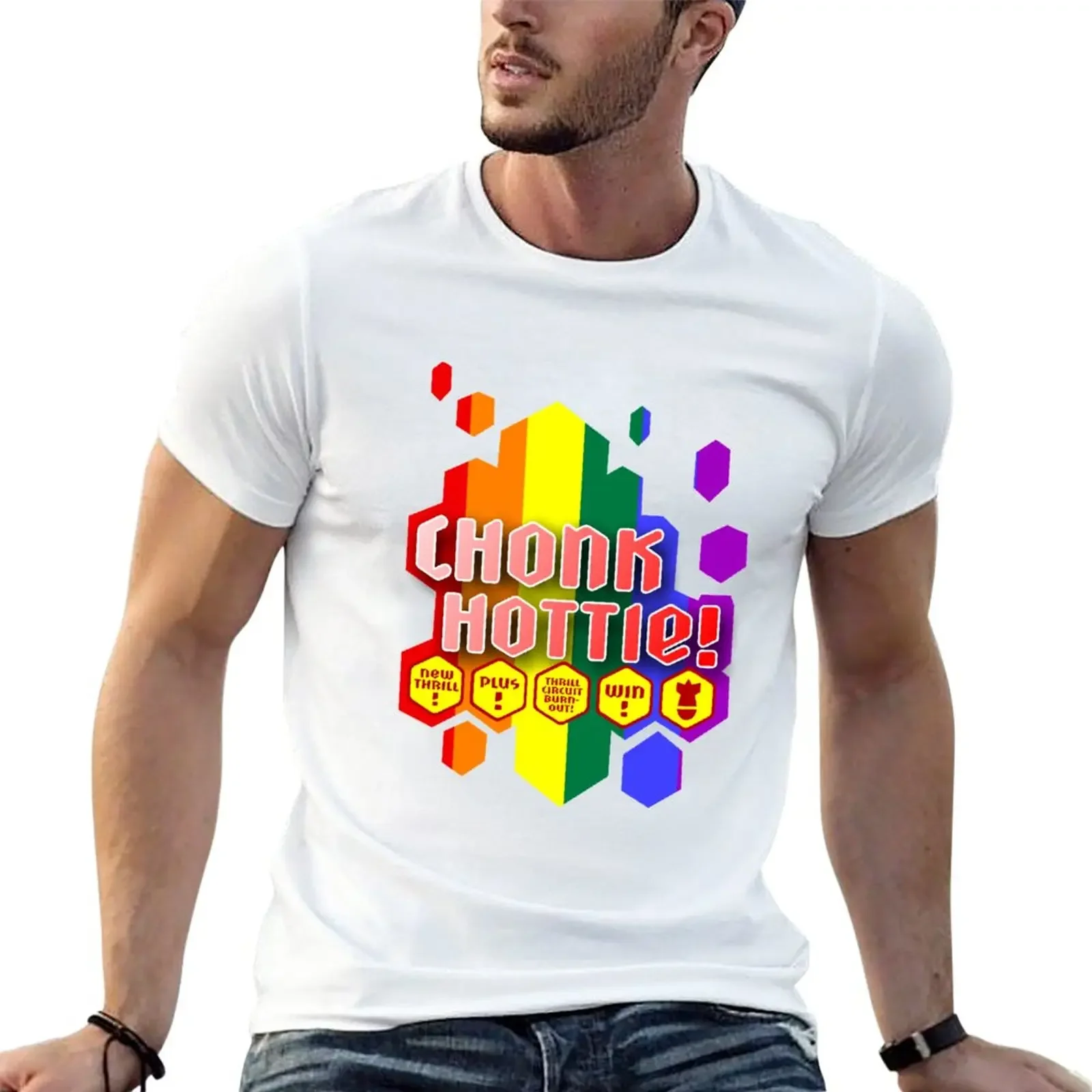 New Chonk hottie - Rainbow T-Shirt boys animal print shirt vintage t shirt t shirts for men graphic