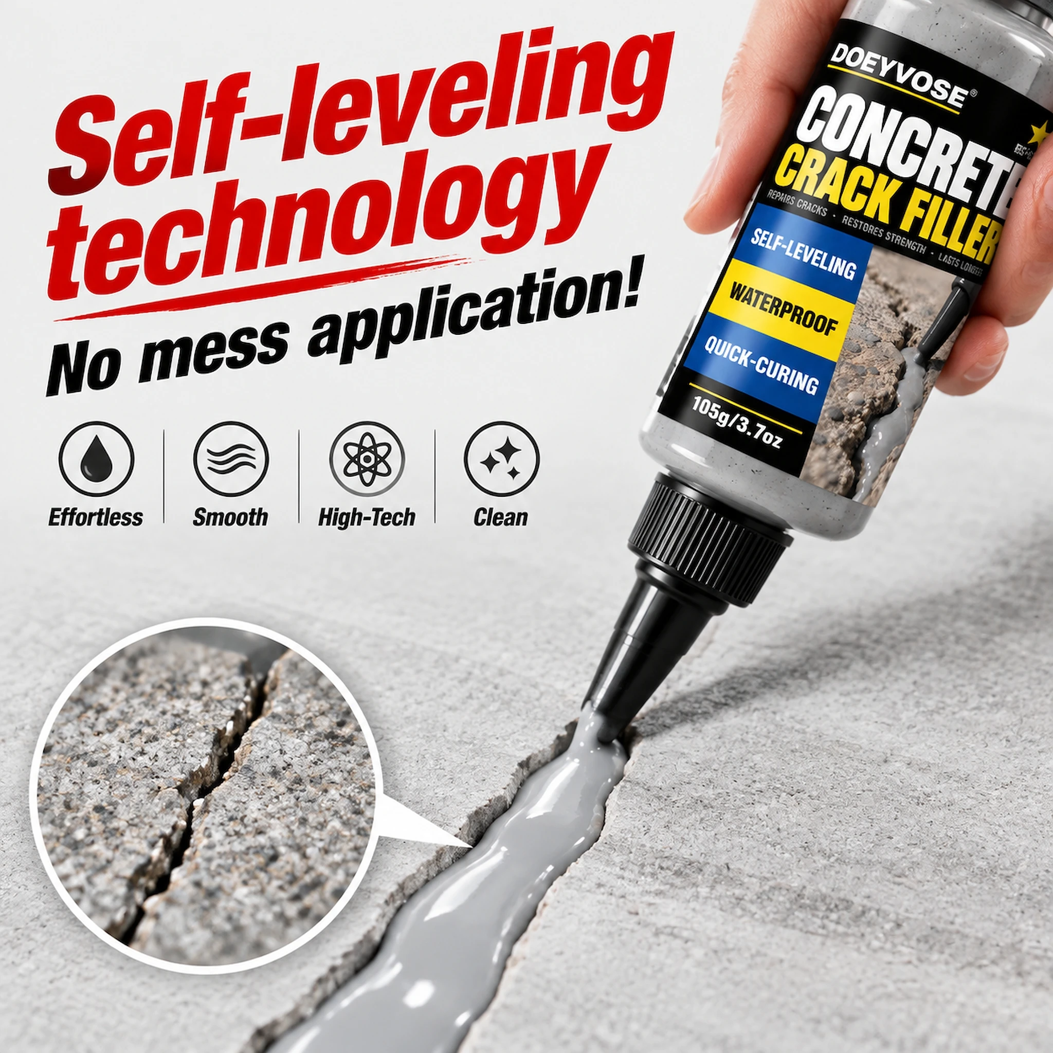 105g Bottle Type Water Based Potting Glue, Concrete Repair Filler for Floor Wall Gap Restoration