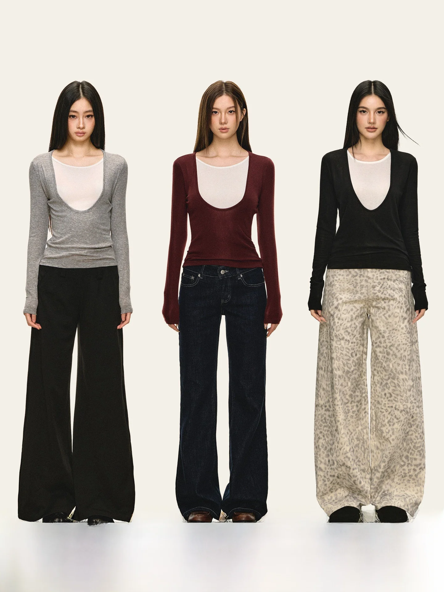 

Anna Aneae Silk Wool ort Sve Base Layer irt Women's Slim Fit Trendy ey Color Casual Sle Spring Season Faion