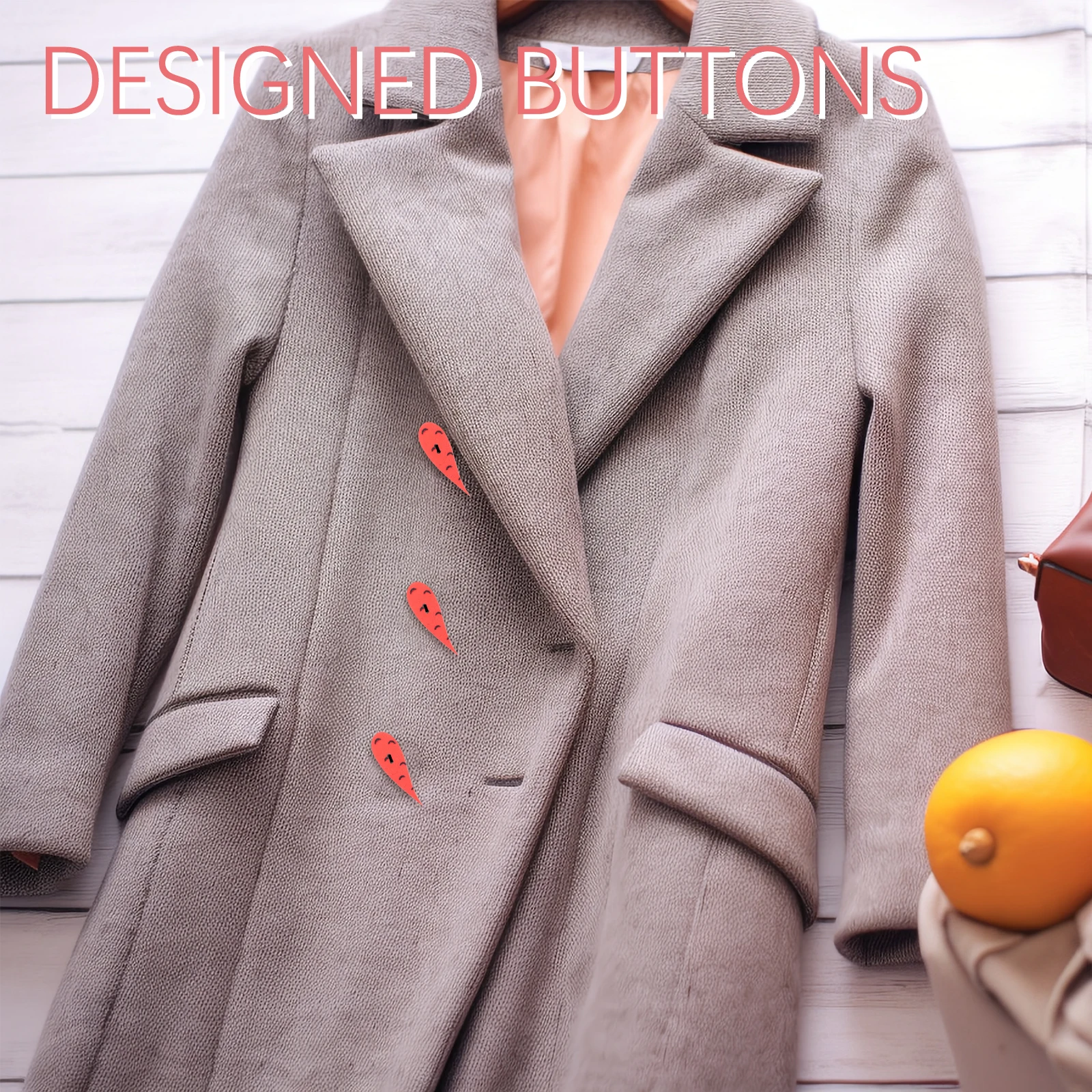 

200pcs Carrot Shape Wooden Diy Sewing Craft Supplies Clothing Replacement For Coat Sweater Decor Sewing Accessories Handmade