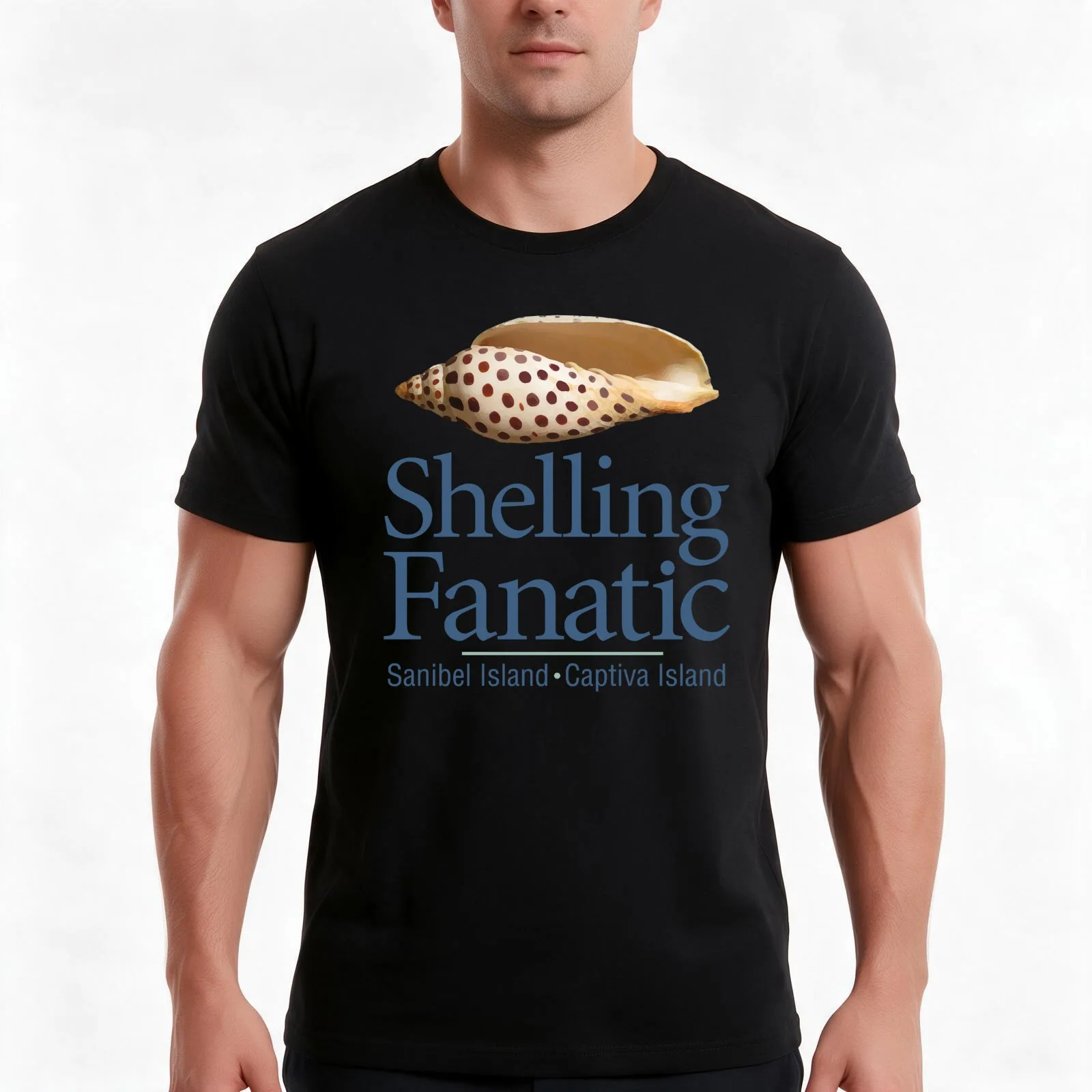 Shelling Fanatic T-Shirt, Summer Casual Cotton Tee, Oversized Streetwear Tops, Vintage Graphic Print, Loose Fit Short Sleeve