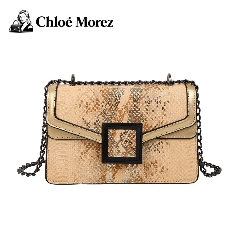 

Snake Patterned Personalized Shoulder Bag, Women's Chain Crossbody Small Square Bag Trend