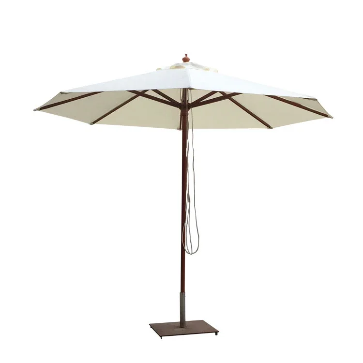 

Goodluck Garden Patio Umbrella Outdoor Center Pole Wood Umbrella Patio Umbrella