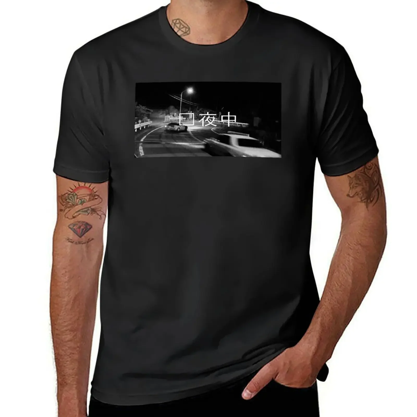 Midnight Touge Drift T-Shirt oversized t shirt animal prinfor boys black t shirts for men