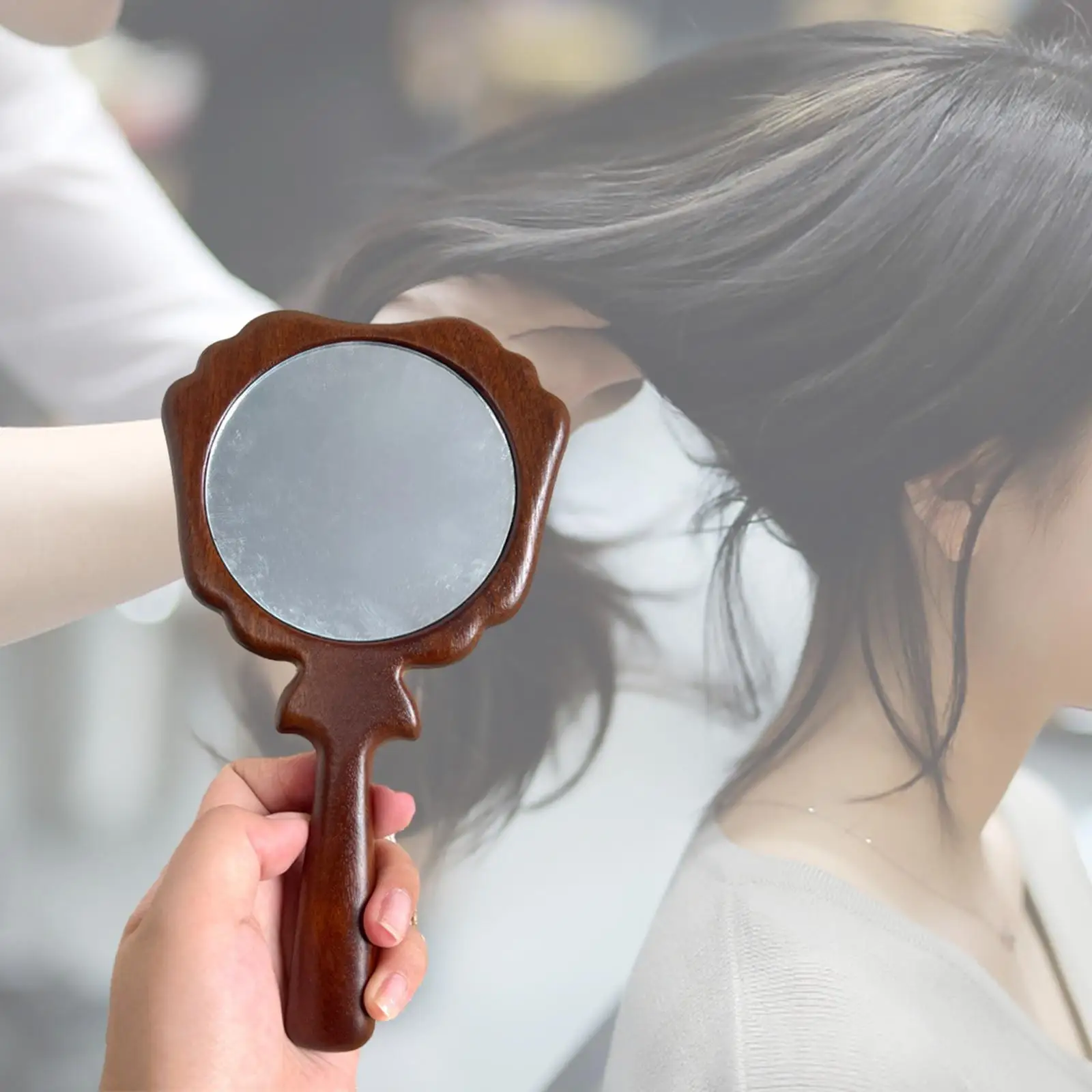 Hand Mirror with Handle Handheld Mirror for Make up Hairdressing Hotels