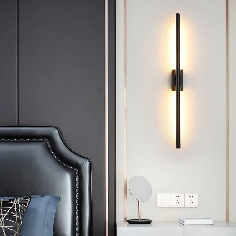 

Modern Minimalism Long Linear Wall Lamp Nordic Living Room Background Bedroom Bedside Foyer Stairs Hallway Strip Wall Sconce