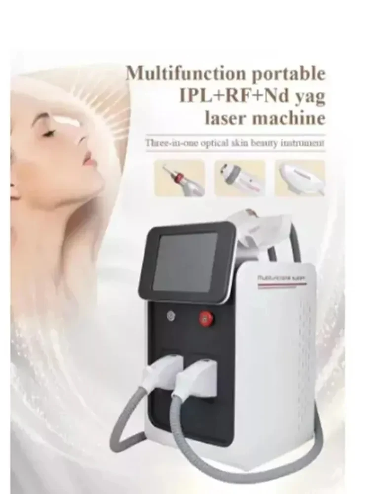 2024 Genuine Best Selling 3 in 1 Portable Multifunctional Beauty Laser Hair Removal IPL+R F+Nd Yag Laser Machine