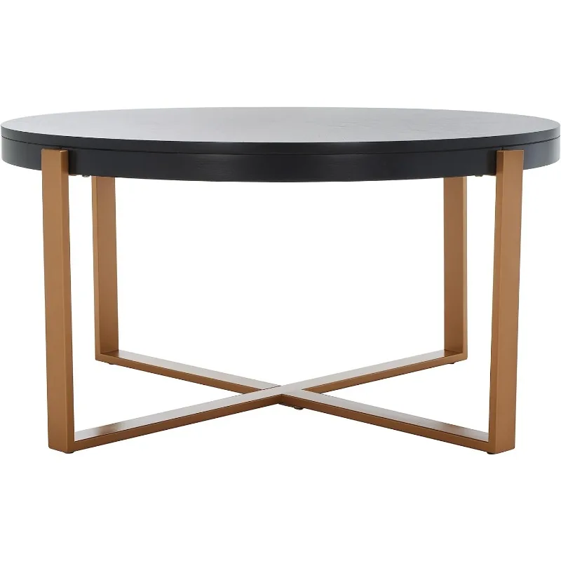 Home Collection Navya White Washed/Gold Round Coffee Table COF6207A