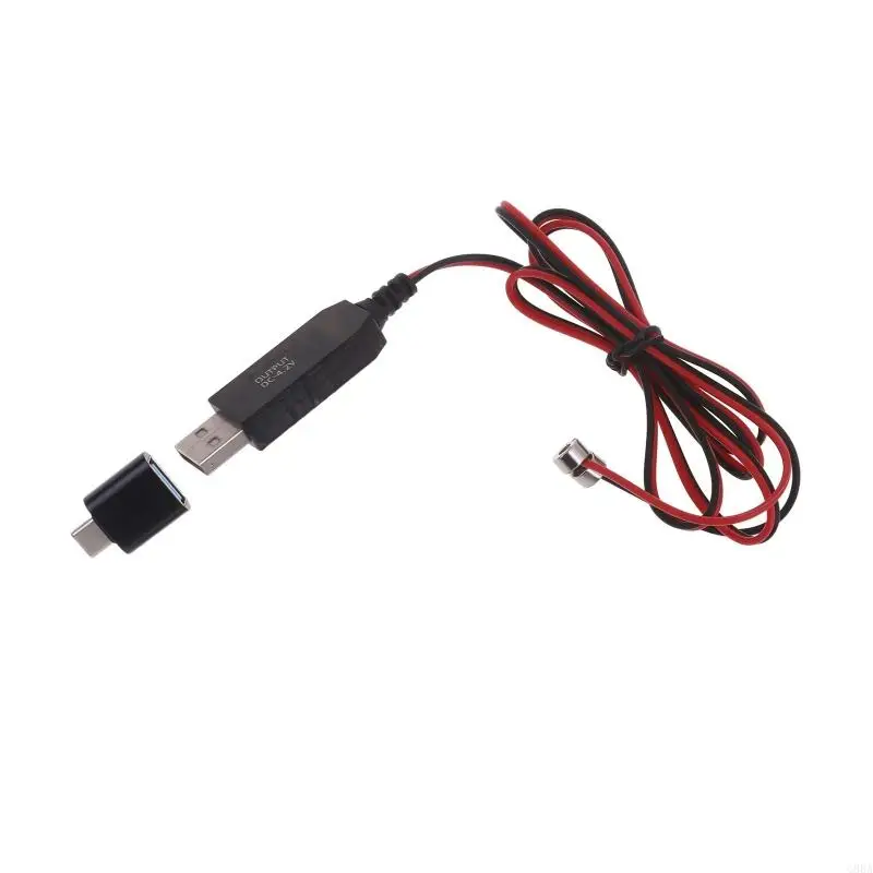 G88A USB Cable Power Cord for 3.7V 14500 16340 26650 Lithium Battery Charging Line with Type-C Adapter