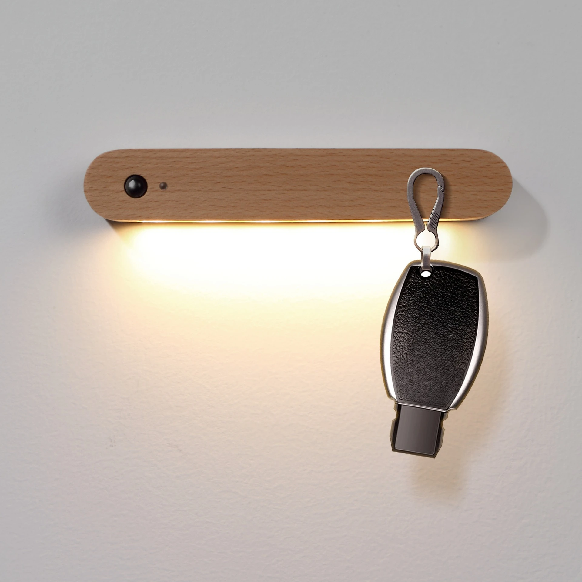 Creative Bracket Sensor Night Light Wooden LED Induction Ambient Lamp For Corridor Stair Hallway Bedroom