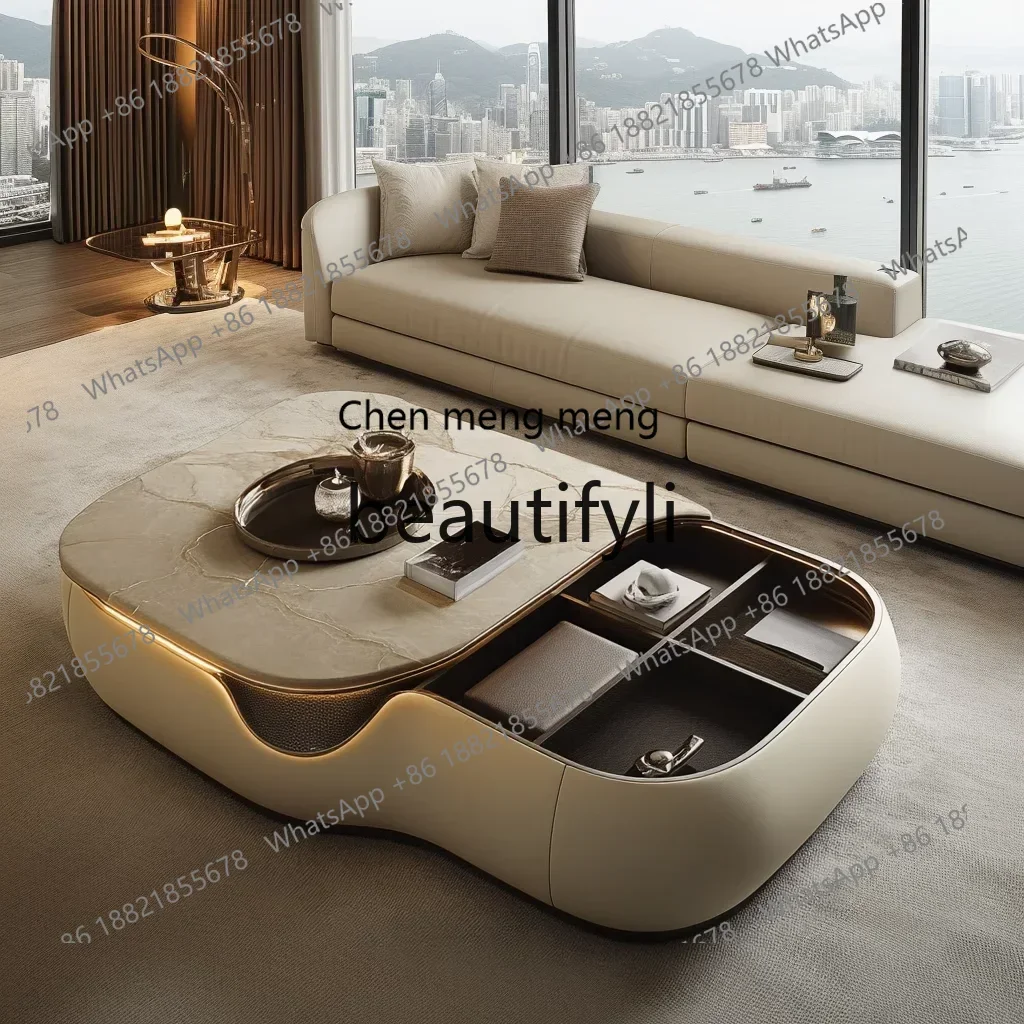 N178 G Square jade, modern coffee table, light luxury style, minimalist and high-quality living room, home furnishing