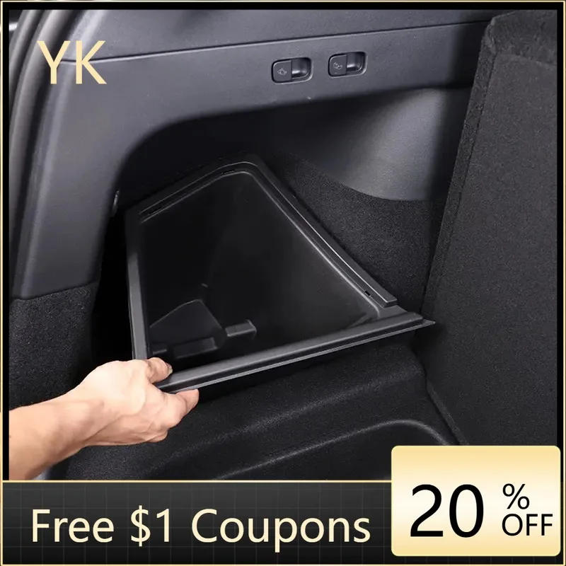 

For Tesla Model Y 2021-2022 ABS Black Car Trunk Side Storage Box Left right side storage boxes Interior Car Accessories