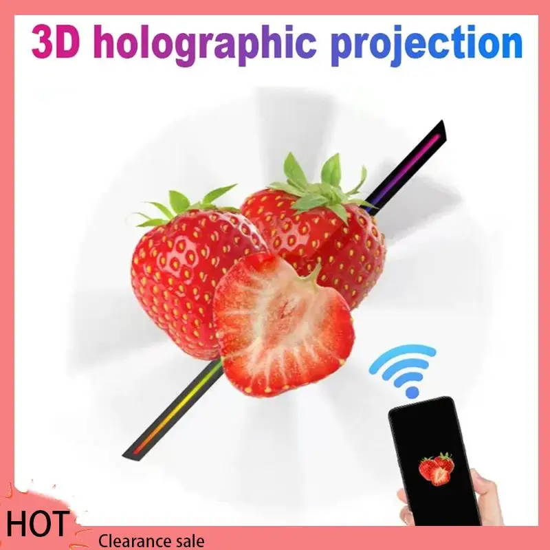 

A88Z 42Cm 3D Hologram Projector Fan LED Sign Holographic Player Support Image Bar Party Advertising Display Light